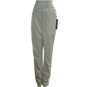 White Faux Leather Straight Leg Pants